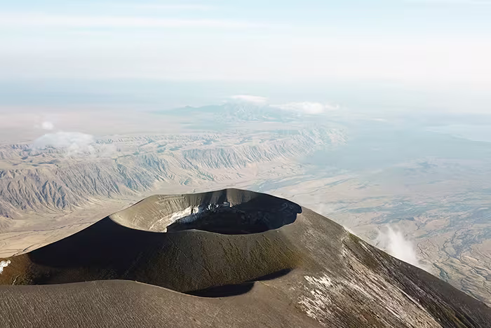 Lake Natron Ol Doinyo Lengai volcano